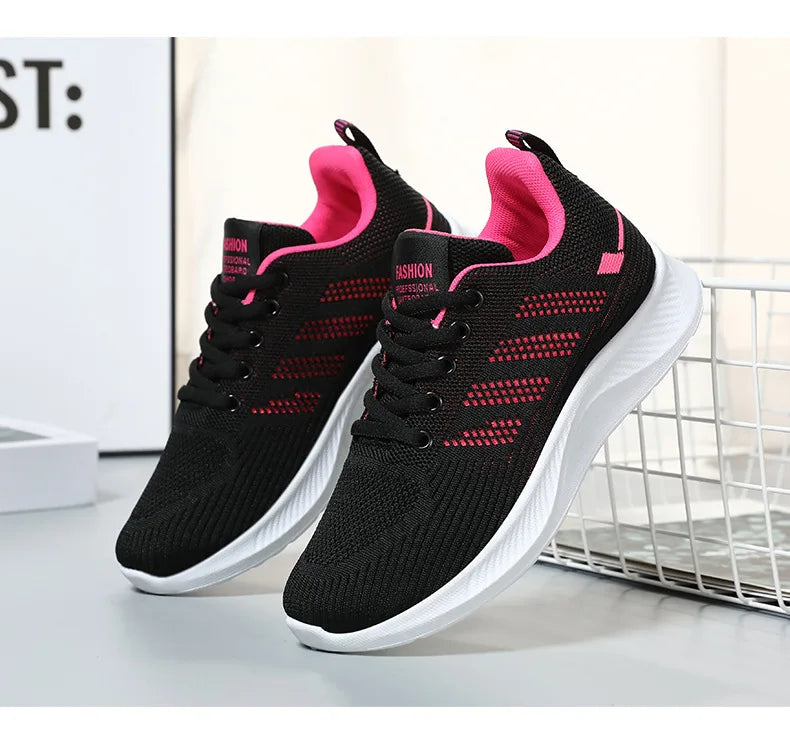 Ténis Esportivo para Mulheres Casuais, de Malha e Elegante